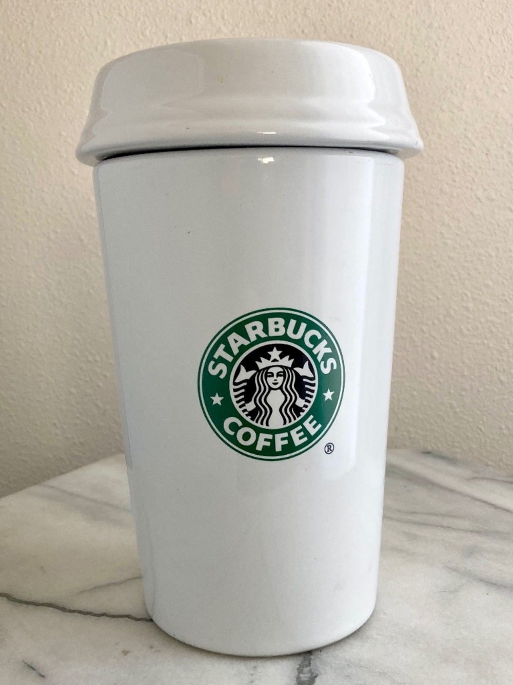 Starbucks 2000 To-Go Cup Canister, Barista Ceramic Coffee Jar With Logo